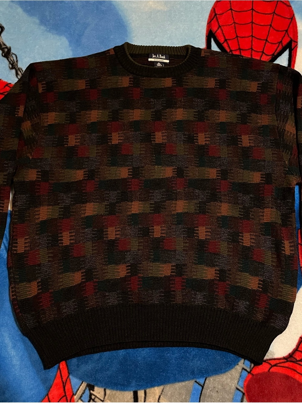 Jos. A. Bank Men's Multicolor Patterned Crewneck Sweater size XXL